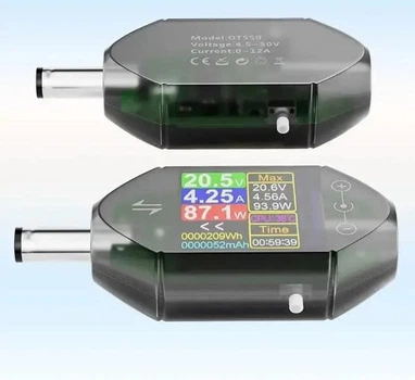 Тестер DC ATORCH DT550, 600W 4.5-50V Max 12A, вольт-амперметр, вимірювач потужності, ємності батарей