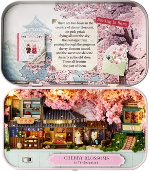 Кукольный домик-театр ручной работы MAGQOO Wo No Wu BOXTHEATRE Cherry blossoms в металлической шкатулке (100015446609)