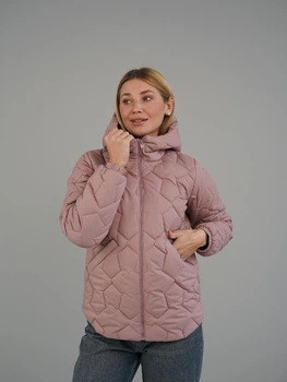 Жіноча куртка з капюшоном демісезонна молодіжна UF-Fashion KS-KL бежевий М