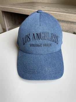 Кепка бейсболка джинс Los Angeles LA Синий