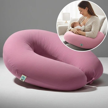 Подушка для беременных и кормления 30х190 см SeiDesign трикотаж гипоаллергенная, наволочка из хлопка на молнии