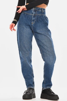 Джинсы женские однотонные синего цвета Fashion размер 44-46 (210476)