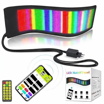 Светодиодная LED панель вывеска реклама для авто ART-0624 RGB 176,2×19.2 см Bluetooth 220в IP65 управление через телефон и пульт текст анимация