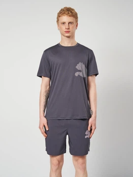 Футболка спортивна для тренувань довга чоловіча Puma Train All Day Big Cat 52672198 L Galactic Gray-White з принтом (4069162172259)