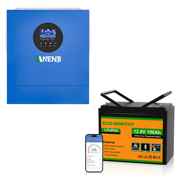 Комплект резервного питания 2кВт: инвертор Anenji 2000W 12V ANJ-2000W-12V + аккумулятор LiFePO4 Eco-Worthy 12.8V 100Ач 1280Wh