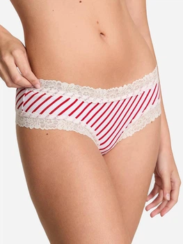 Трусики бразилиана женские хлопковые Victoria's Secret 27172829 M Белый/Красный (54439712383)