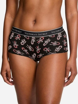Трусики шорти жіночі бавовняні Victoria's Secret 27175906 XS Чорні (38199761322)