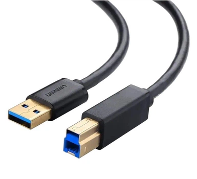 Кабель USB type A - USB type B UGREEN US210 USB 3.0 AM to BM Print 2m Black (10372)