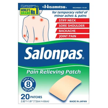 Пластырь обезболивающий Salonpas Pain Relieving Patch 20 шт 7,2 см * 4,6 см
