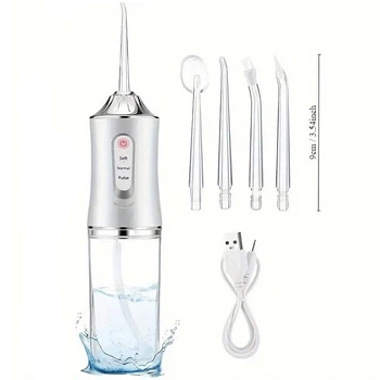 Ирригатор для чистки зубов и полости рта Oral Irrigator с аккумулятором и сменными насадками White