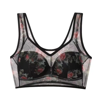 Сетчатый бюстгальтер без косточек BloomLinge, черный, размер 2XL-3XL