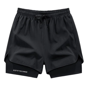 Подвійні спортивні шорти з тайтсами OutlendShorts, чорні, розмір L-XL