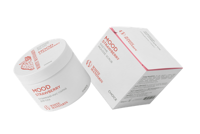 Энзимный мусс-скраб для тела MOOD STRAWBERRY с морской солью, Hydagen® Aquaporin и коллагеном – обновление, упругость и увлажнение до 24 часов, 300 мл