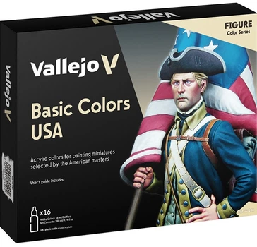 Набір акрилових фарб Vallejo Model Color Figure 70.140 Basic Colors USA 16 шт x 18 мл (8429551701402)