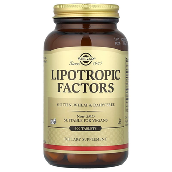 Ліпотропні фактори SOLGAR "Lipotropic Factors" холін, інозит та L-метіонін, 410 мг / 1000 мг / 1000 мг (100 таблеток)