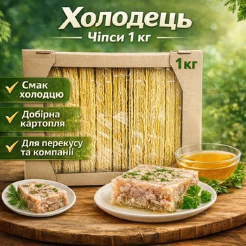 Картопляні чипси зі смаком холодцю 1кг- снек для вечірки або фільму