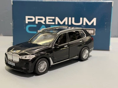 Машинка АвтоСвит BMW X7 Series металл 1:32 резиновые колеса открываются двери багажник капот звук свет 16см Черная (AP-1997)