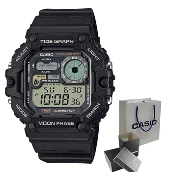 Чоловічий цифровий годинник Casio WS-1700H-1A на полімерному ремінці, водозахист 100 м