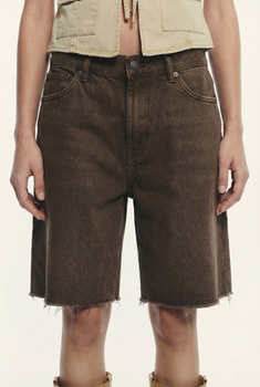 Джинсові бермуди із середньою посадко Zara 4362/209 XS/34 Коричневі (0436220970034)