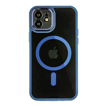 Чохол Creative TPU PC Metal Calais з MagSafe для Apple iPhone 12 Dark Blue