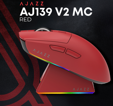Мишка бездротова ігрова ajazz aj139 v2, red