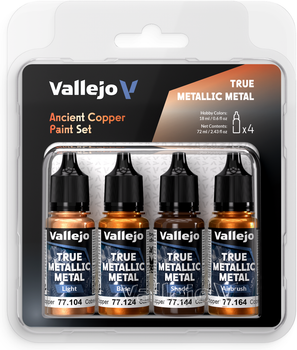 Набір акрилових фарб Vallejo True Metallic Metal 77.253 Ancient Copper Paint Set (8429551772532)