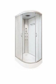 Гидромассажная кабина KO&PO 220 F 120х80х215 см на низком поддоне левосторонняя матовое стекло раздвижные двери (C15510)
