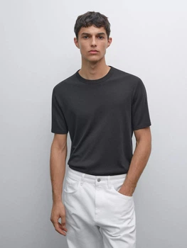 Футболка чоловіча Massimo Dutti cotton silk M чорний