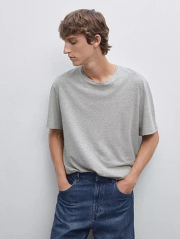 Футболка мужская Massimo Dutti cotton linen L melange