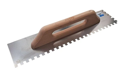 Гладилка NOTCHED TROWEL нержавіюча сталь + дерев. ручка, зуб 10х10мм, довжиною 500мм Hassan 465