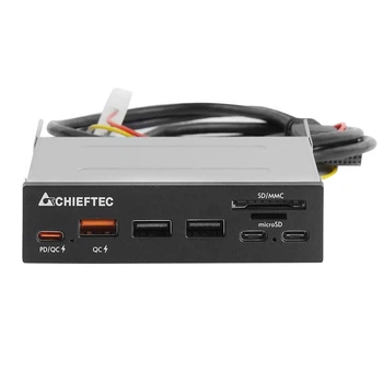 Картрідер Chieftec Card Reader 2x USB3.2, 2x Type-C, 1x PD3.0, 1x QC3.0 USB, внутрішній, 3.5" чорний CRD-908H (CRD-908H)