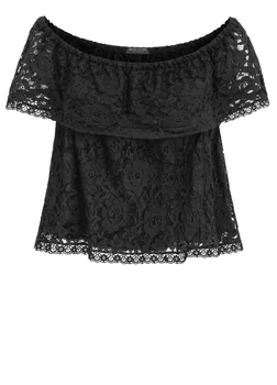 Блузка женская NLY Trend кружевная черная, размер XL (STK001563-02)