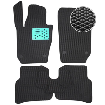 Коврики в салон Kinetic для Seat Ibiza 4 '08-17 EVA-полимерные черные с мет. подпятником (комплект)