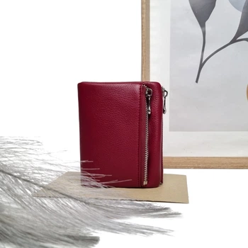 Шкіряний гаманець Genuine Leather бордовий 1835-166 d.red