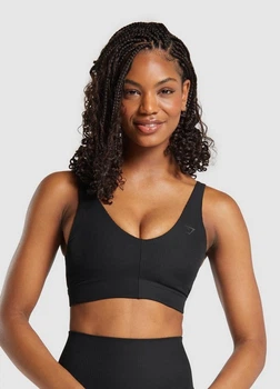 Спортивный топ в рубчик Gymshark b8a5wc59 L черный (100014199)