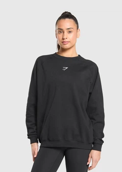 Свитшот из хлопка оверсайз Gymshark b5a9rc59 S черный (100006555)