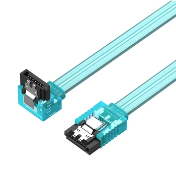 Кабель Vention SATA 3.0 6 Гбіт/с кутовий 90° плоский 0.5 м Синій (KDDSD)