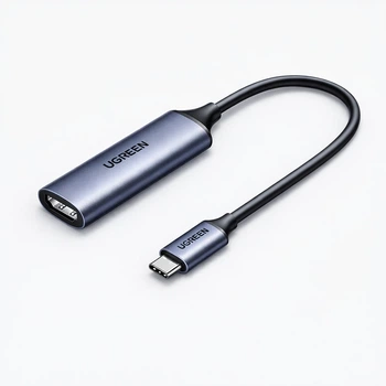 Карта видеозахвата Ugreen UG303 HDMI - Type-C USB 3.0 4K 30 Гц / 2K 30 Гц 0.15 м Темно-серый (35865)