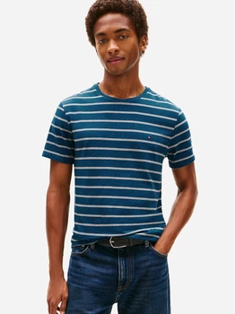 Футболка бавовняна довга чоловіча Tommy Hilfiger 135389589 M Синя з сірим (1159856225)