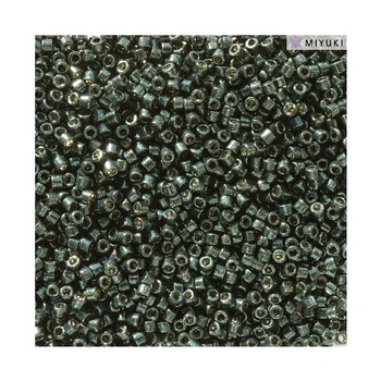 DB-2507 Бісер Miyuki DURACOAT Delica Beads 11/0 (металізований зелено-чорний бензиновий), 50 г
