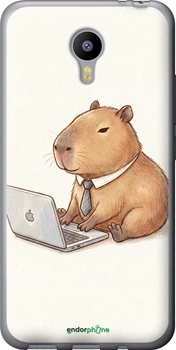 Чехол на Meizu M2 Note Funny Capybara CEO Working "6777t-94-70447"