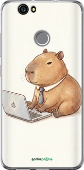 Чехол на Huawei Nova Funny Capybara CEO Working "6777u-439-70447"