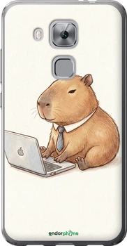 Чехол на Huawei Nova Plus Funny Capybara CEO Working "6777u-961-70447"