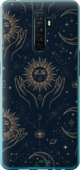 Чехол на Oppo Reno Ace Celestial Harmony: Sun & Moon Gold Mystic Pattern "6778t-1964-70447"