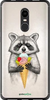 Чехол на Xiaomi Redmi Note 4X Енотик с мороженым "4602t-951-70447"