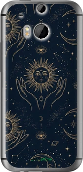 Чехол на HTC One M8 dual sim Celestial Harmony: Sun & Moon Gold Mystic Pattern "6778u-55-70447"