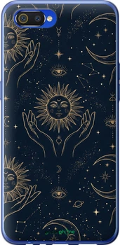 Чехол на Realme C2 Celestial Harmony: Sun & Moon Gold Mystic Pattern "6778t-1852-70447"