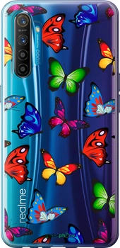Чехол на Realme XT Красочные мотыльки "4761u-1868-70447"
