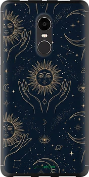 Чехол на Xiaomi Redmi Note 4X Celestial Harmony: Sun & Moon Gold Mystic Pattern "6778u-951-70447"