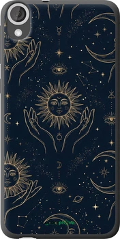 Чехол на HTC Desire 820 Celestial Harmony: Sun & Moon Gold Mystic Pattern "6778u-133-70447"